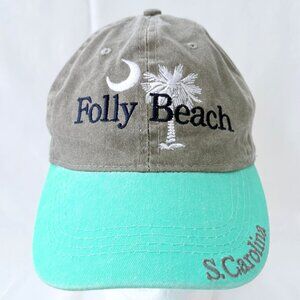 Folly Beach Embroidered S Carolina Palmetto Palm Strapback Baseball Cap‎ Hat